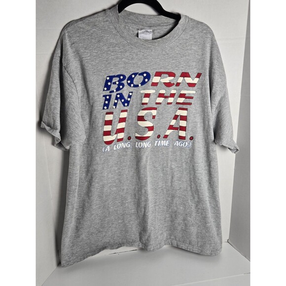 Born In The USA A Long Time Ago T-Shirt Haynes Beefy Mens Xl - Picture 1 of 3